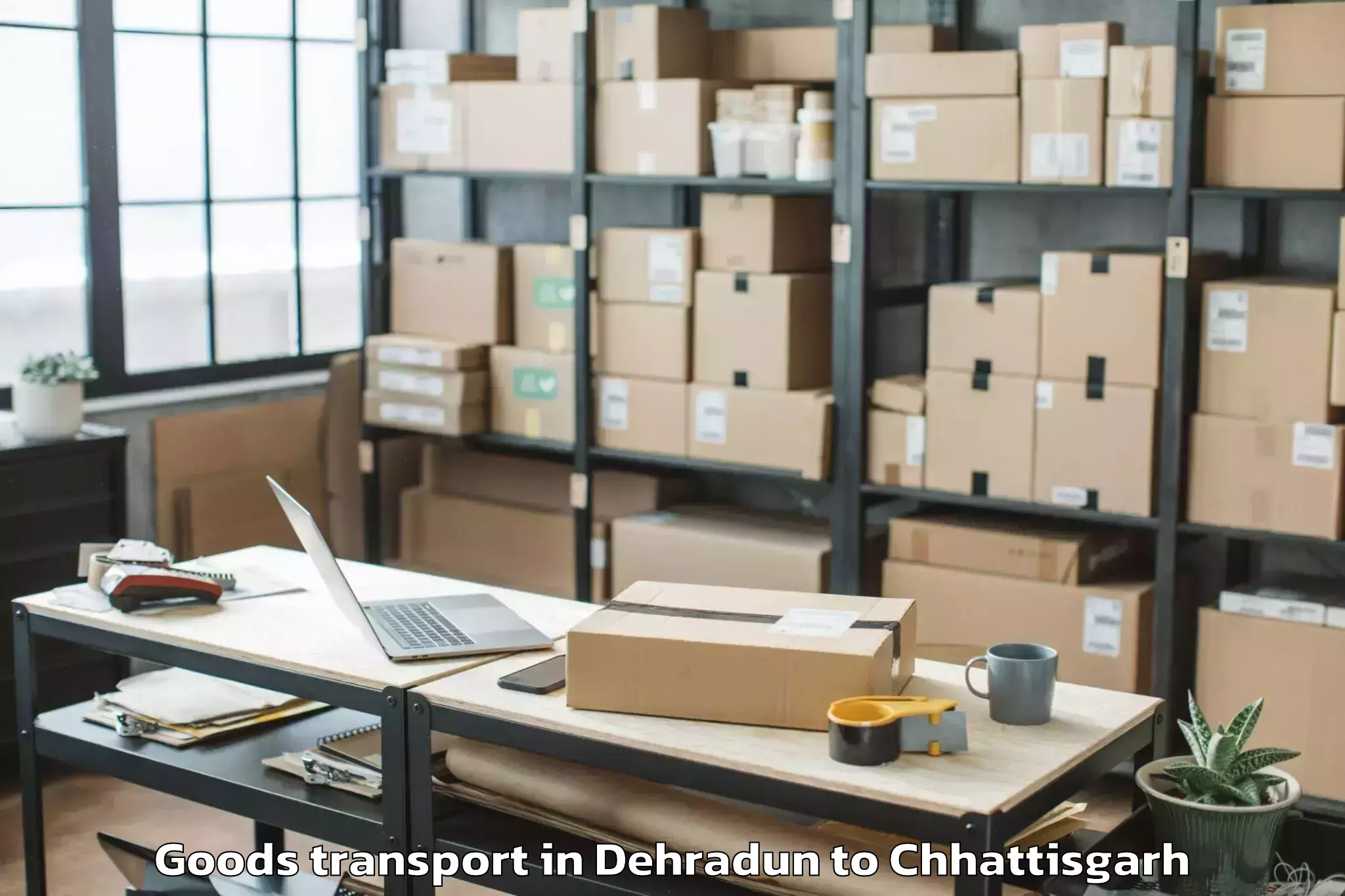 Hassle-Free Dehradun to Korba Goods Transport